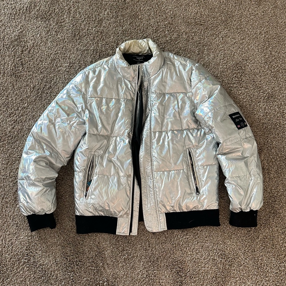 Men’s Forever 21 iridescent shiny winter coat